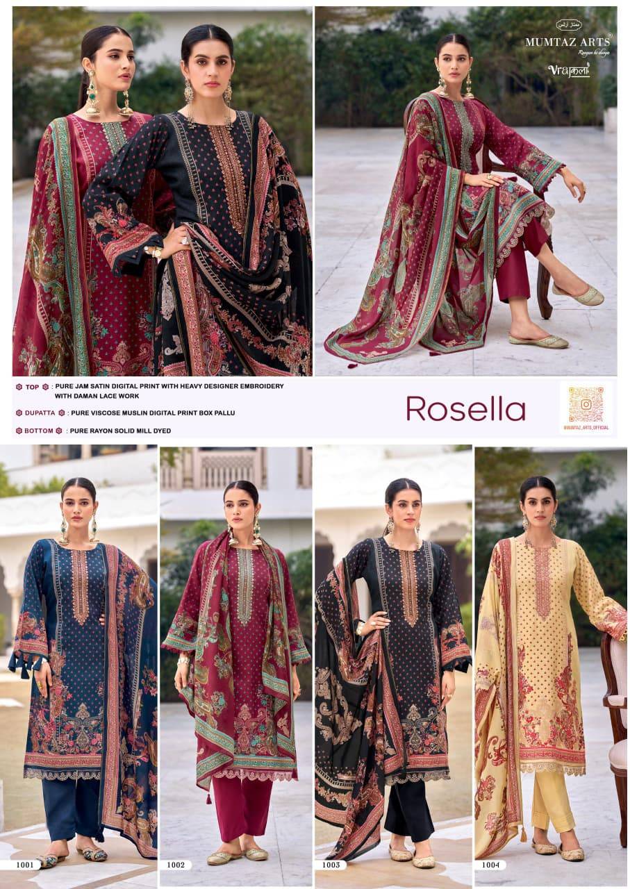 ROSELLA by MUMTAZ ARTS 1001 to 1004 series VISCOSE JAM dresses at Wholesale Price